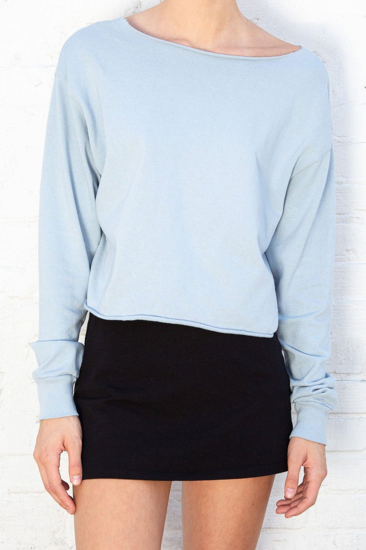 Estelle Cotton Top | Light Blue / Cropped Fit