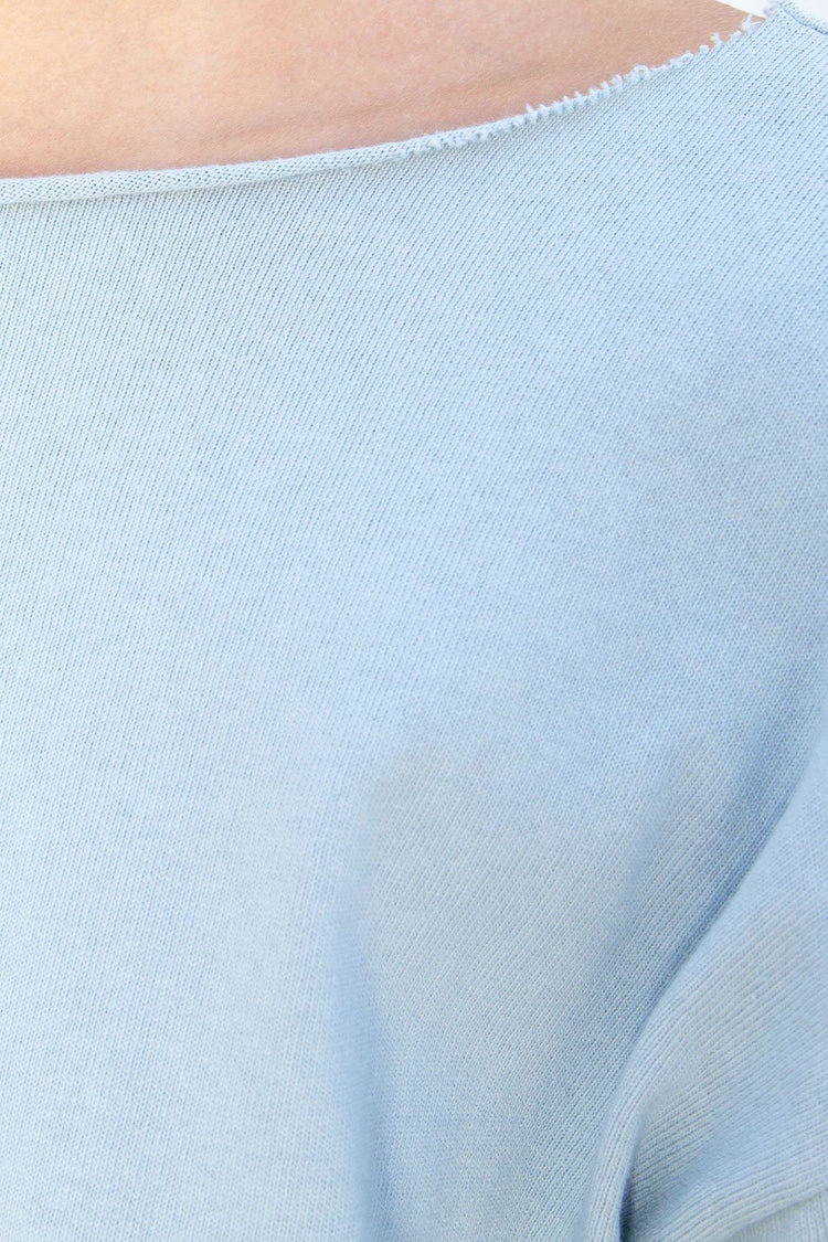 Estelle Cotton Top | Light Blue / Cropped Fit