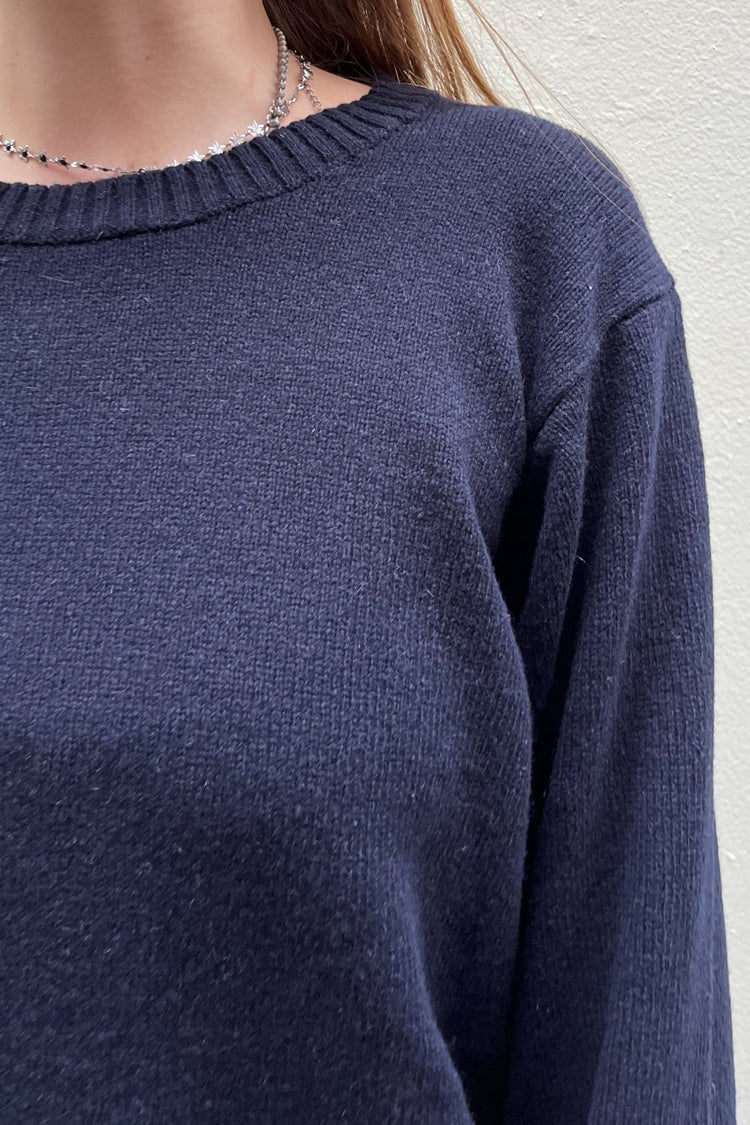 Martha Heavy Wool Sweater | Navy Blue / Regular Fit