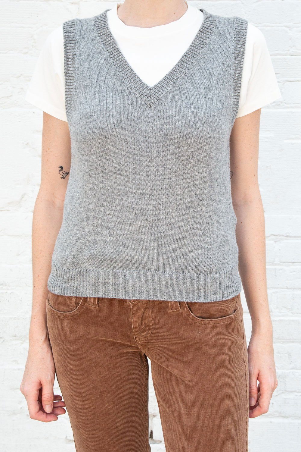 Mia Wool Sweater Vest | Heather Grey / S