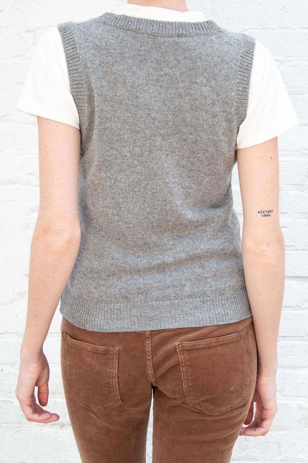 Mia Wool Sweater Vest | Heather Grey / S