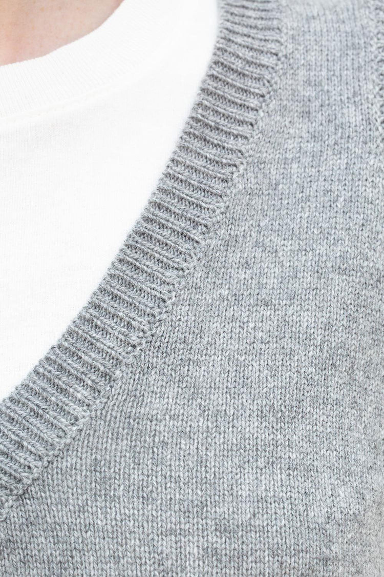 Mia Wool Sweater Vest | Heather Grey / S