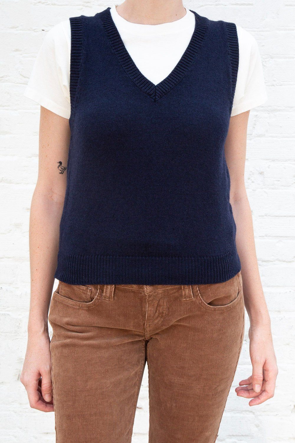 Mia Wool Sweater Vest | Navy Blue / S