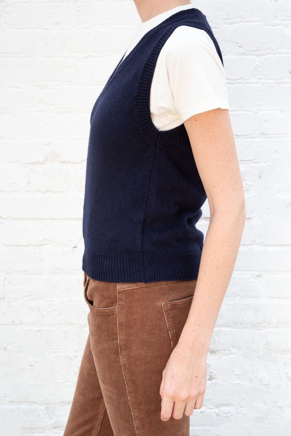 Mia Wool Sweater Vest | Navy Blue / S