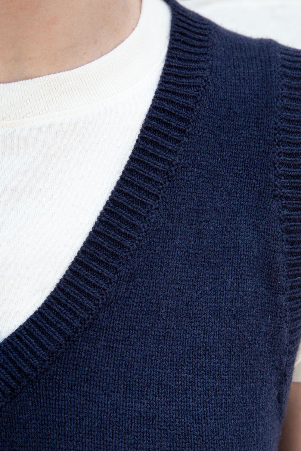 Mia Wool Sweater Vest | Navy Blue / S