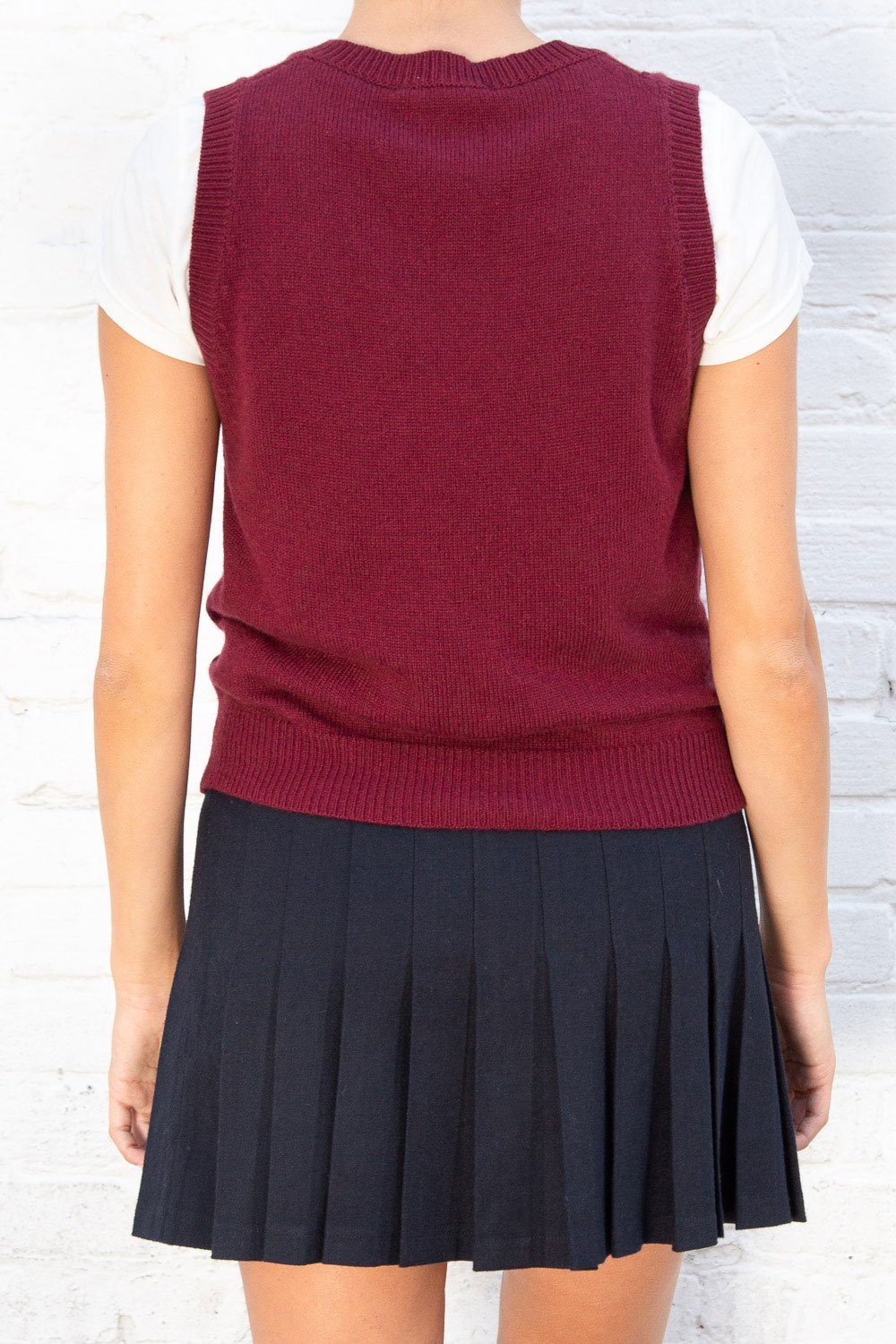 Mia Wool Sweater Vest | Burgundy / S