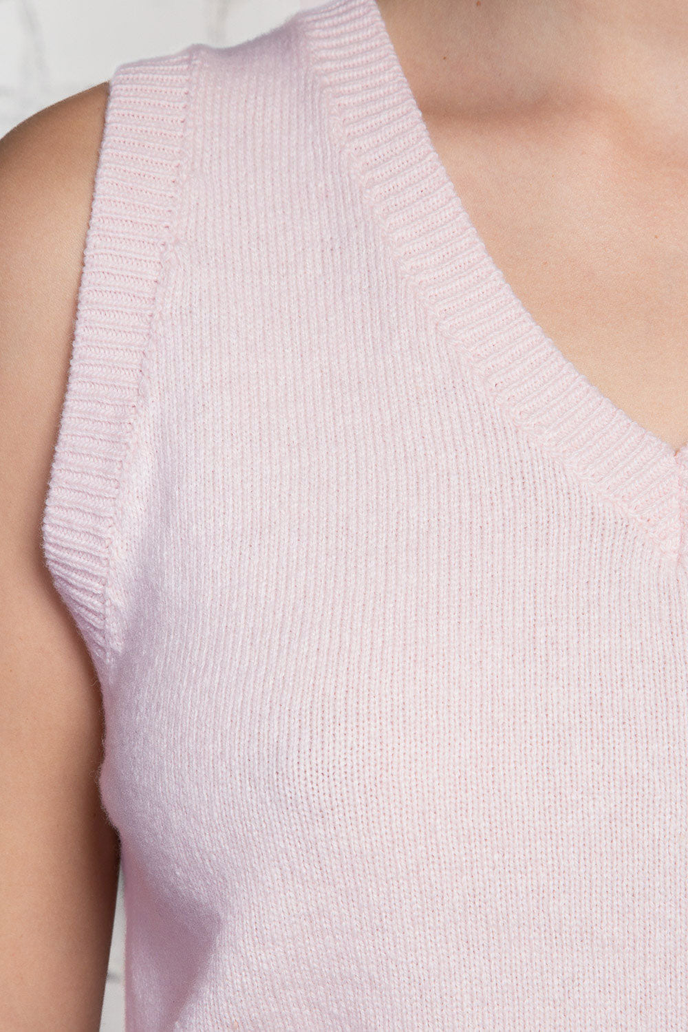 Mia Wool Sweater Vest | Pastel Pink / S