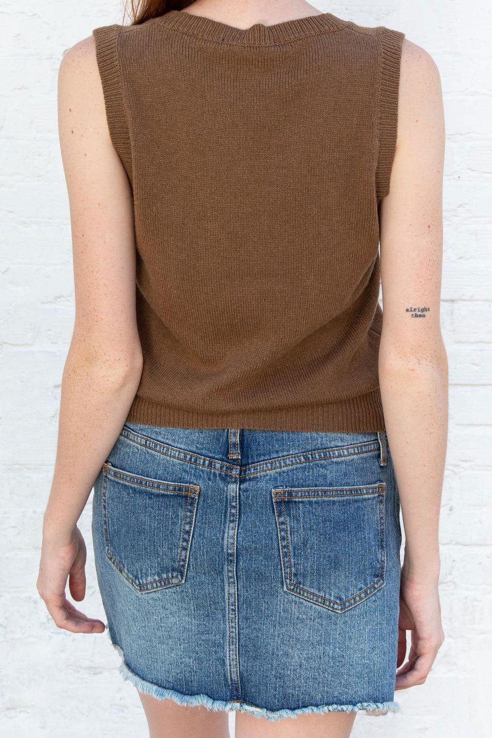 Mia Wool Sweater Vest | Brown / S