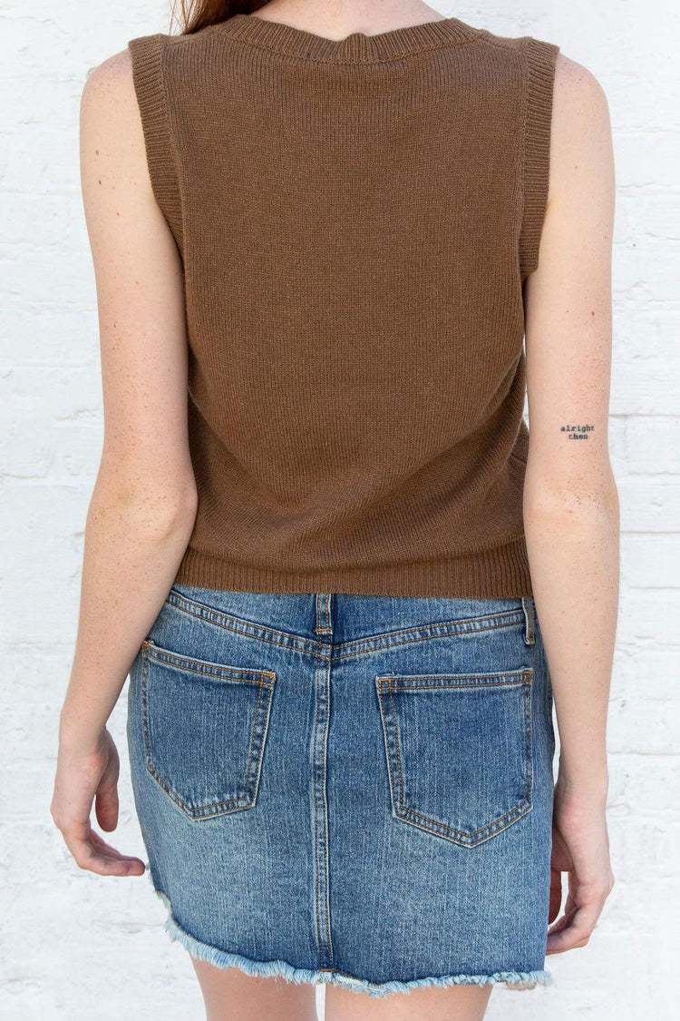 Mia Wool Sweater Vest | Brown / S