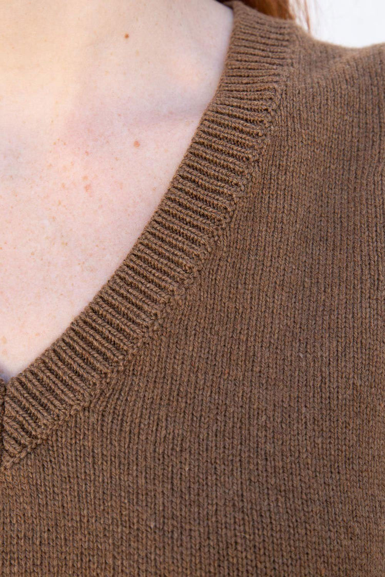 Mia Wool Sweater Vest | Brown / S