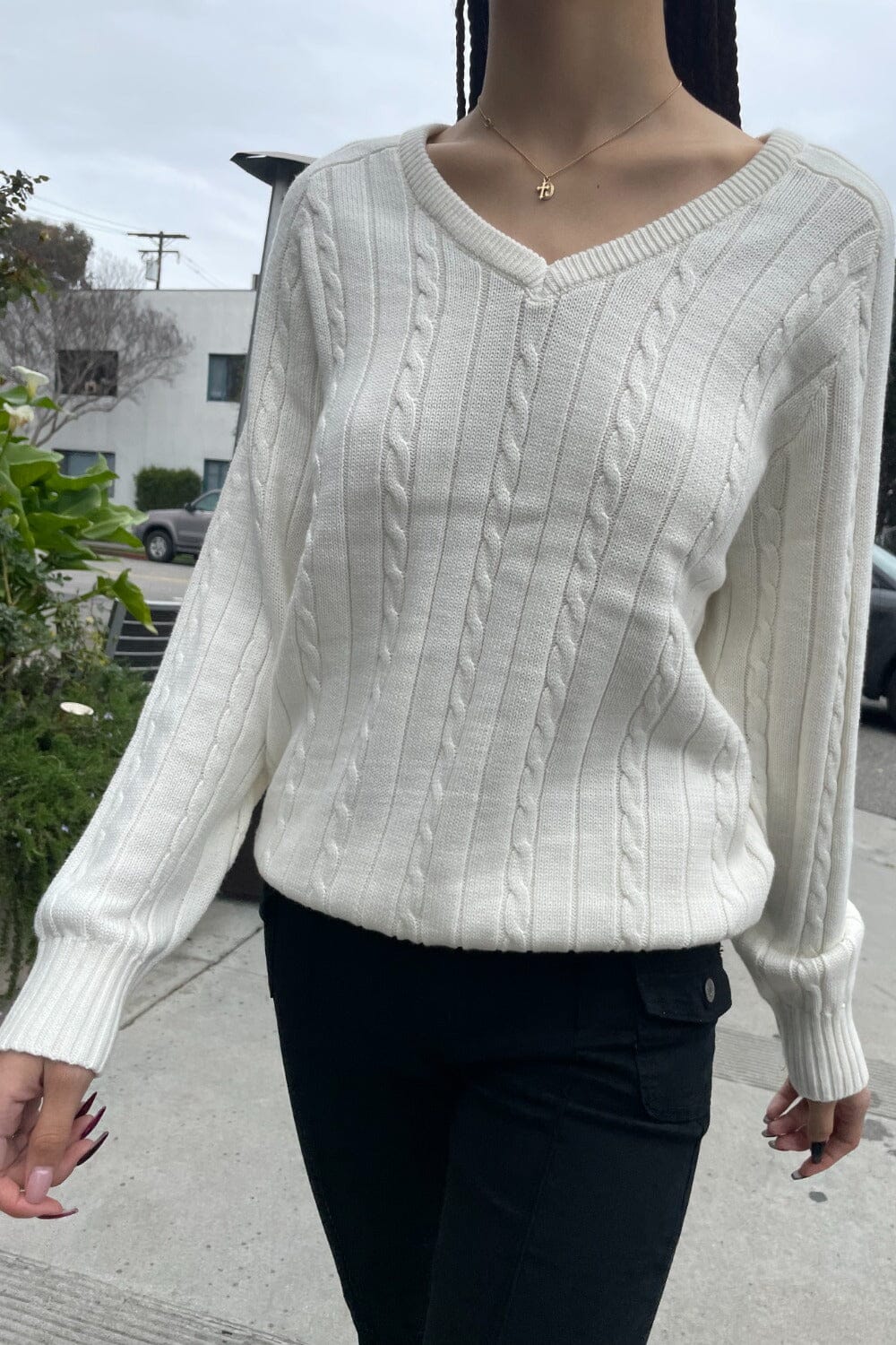 Cotton Cable-Knit Sweater