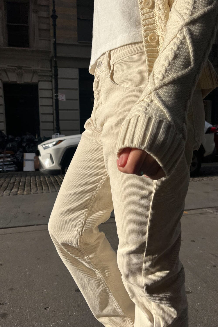 Addison Corduroy Pants | Ivory Corduroy / S