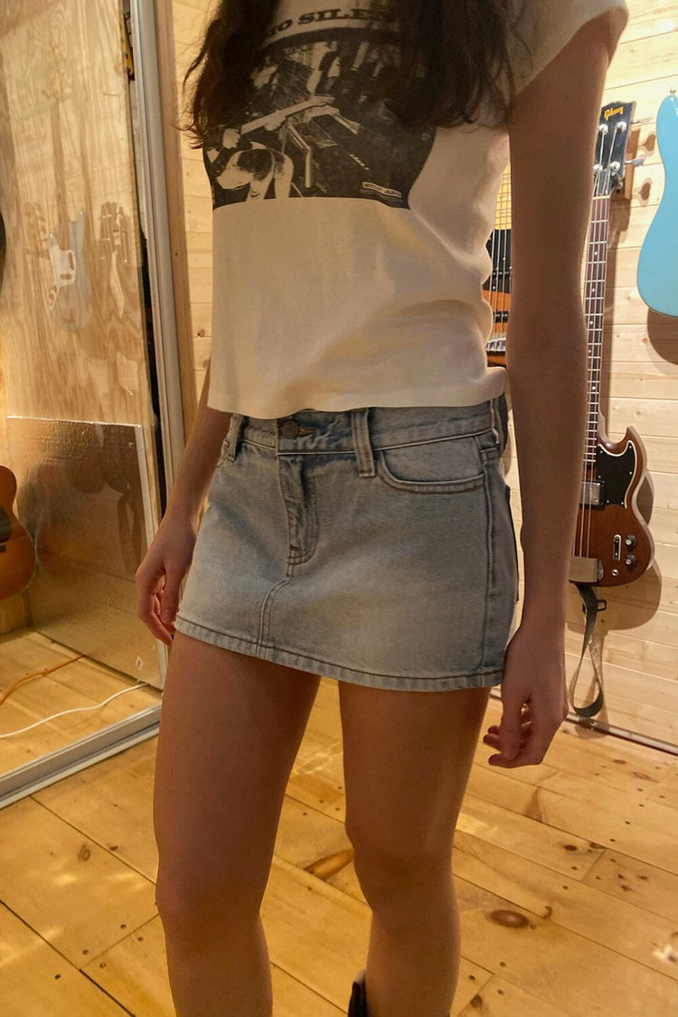 Malia Denim Mini Skirt | light denim / XS/S