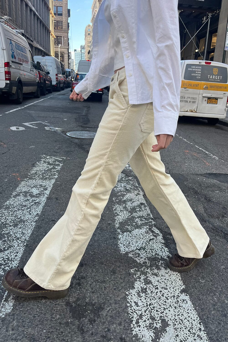 Sydney Corduroy Pants | Ivory / M