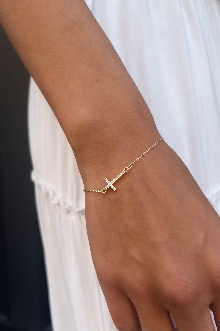 Cross Bracelet | Gold