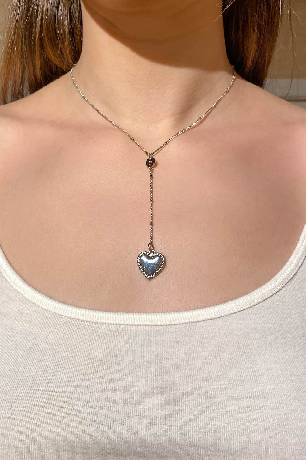 Heart Chain Necklace | Silver