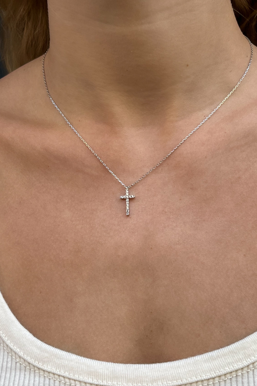 Rhinestone Cross Necklace – Brandy Melville