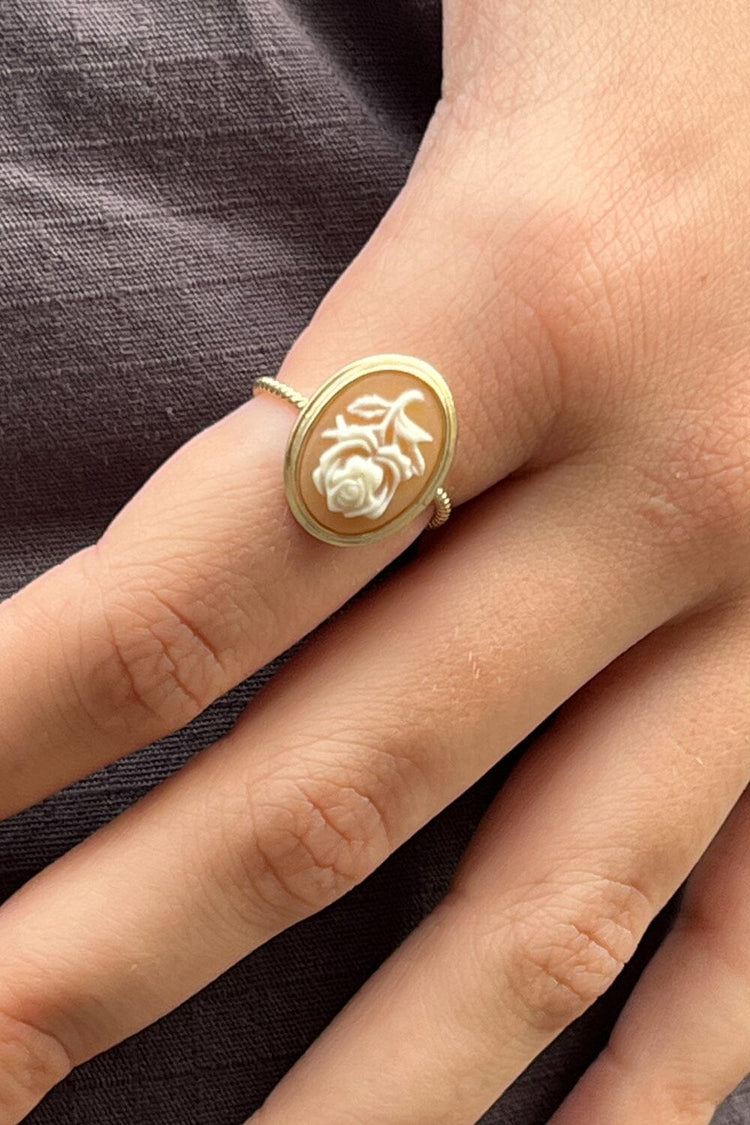 Copper Flower Cameo Ring | Copper