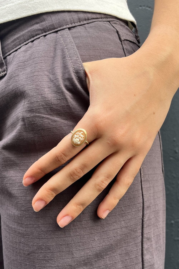 Copper Flower Cameo Ring | Copper