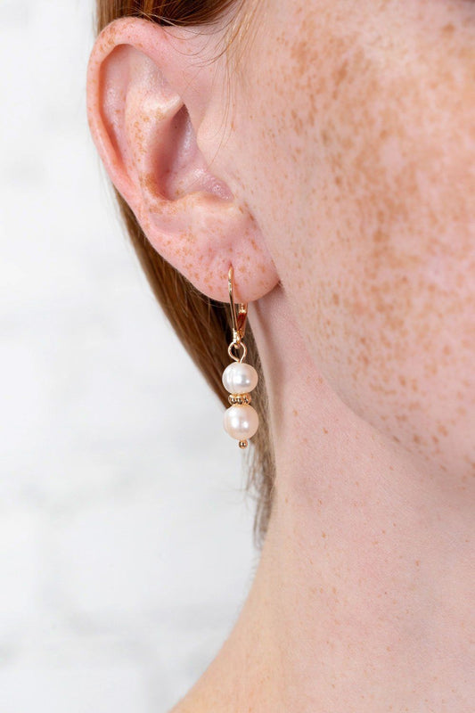 Pearl Drop Earrings | Gold
