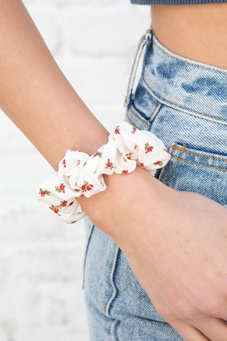 White With Red And Green Floral