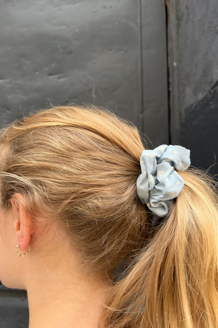 light blue with white floral