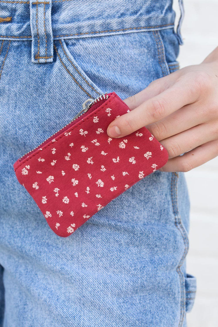 Floral Coin Purse | Red Floral