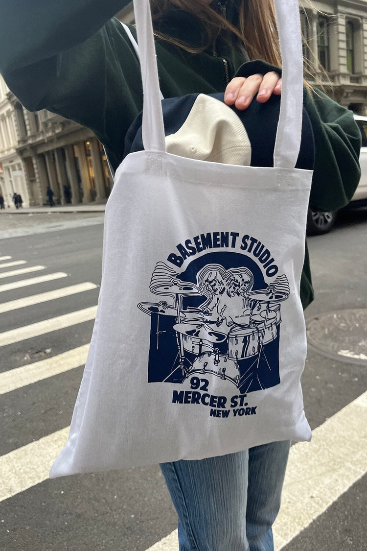 Basement Studio Tote Bag | White