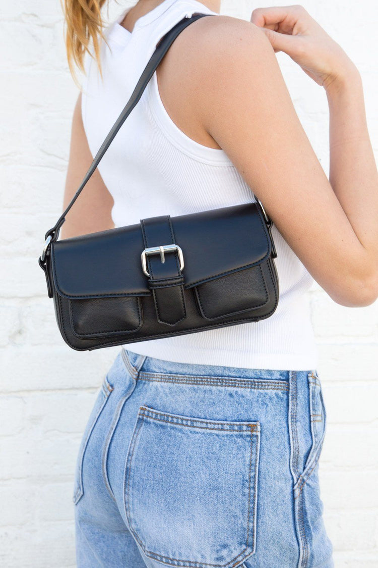 Black Faux Leather Purse | Black