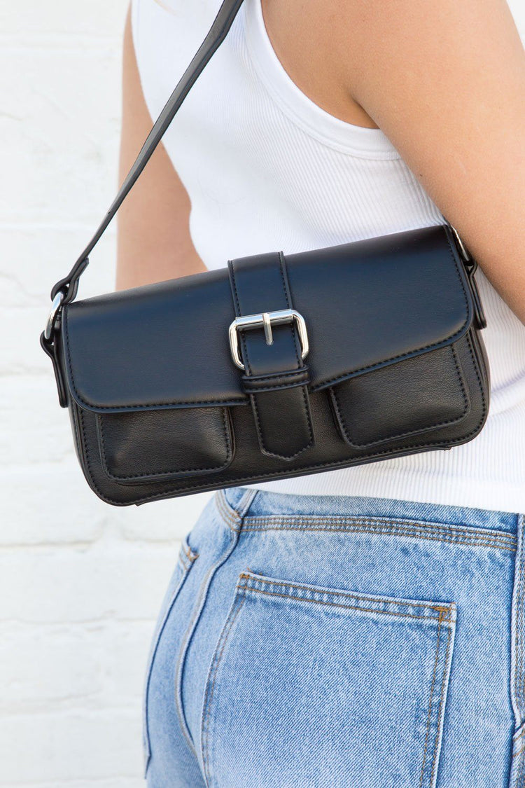 Black Faux Leather Purse | Black