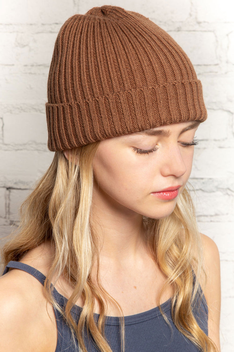 Knit Beanie | Brown