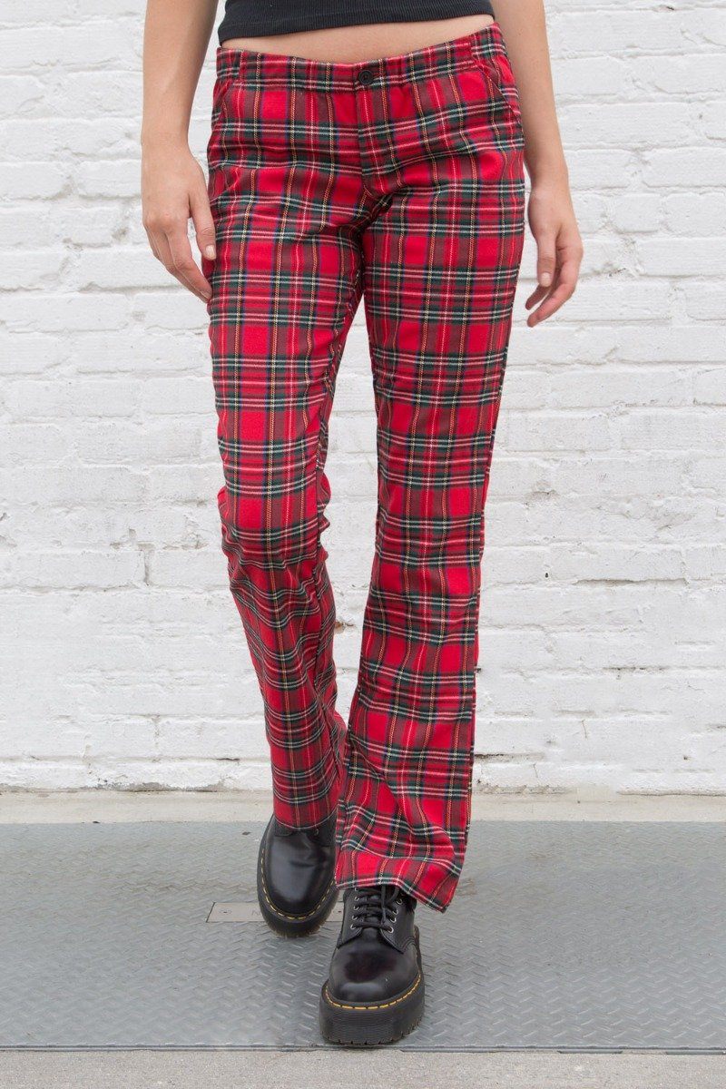Tilden Low Rise Pants | Red Plaid / S