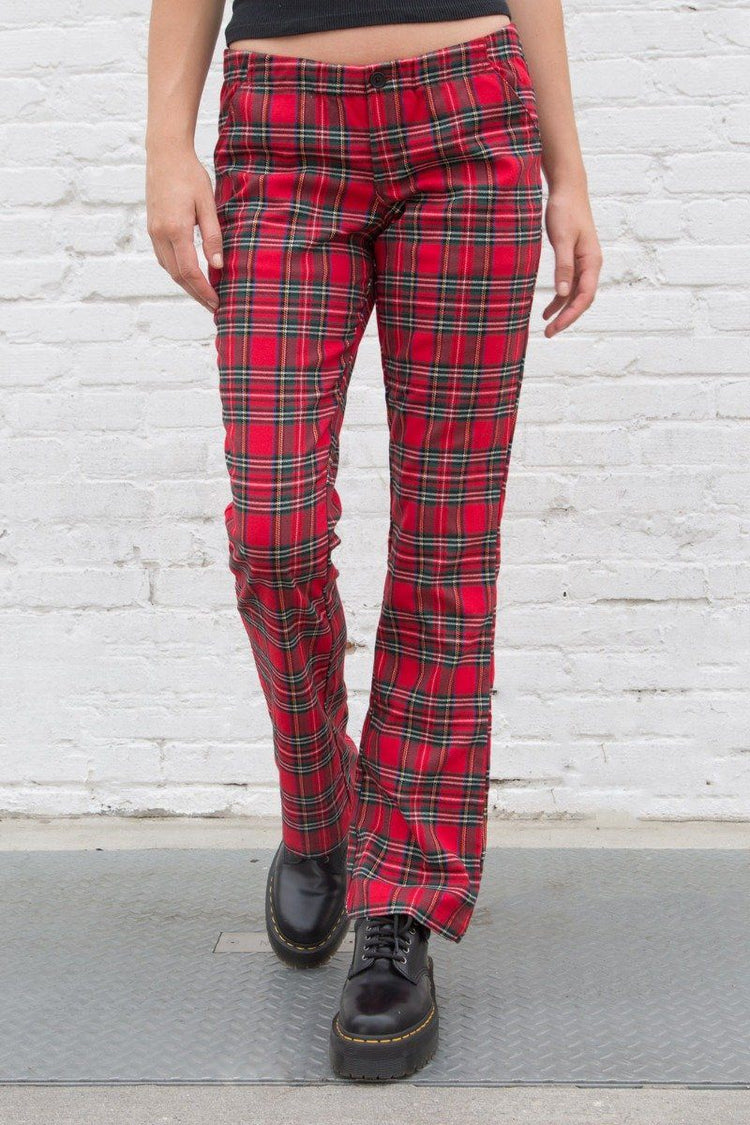Tilden Low Rise Pants | Red Plaid / S