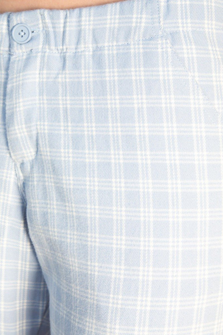 Tilden Low Rise Pants | Light Blue and White Plaid / S