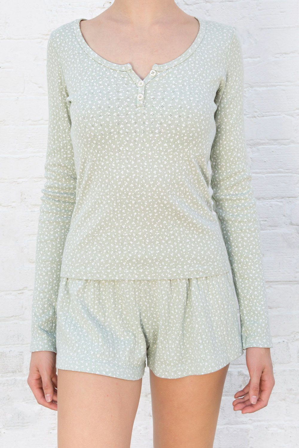 Sage Green With White Floral / XS/S