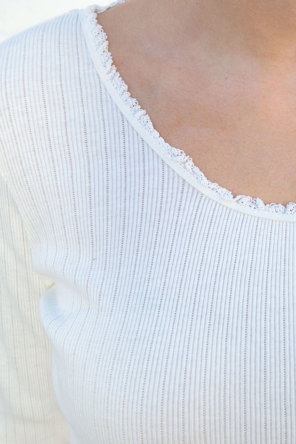 Brandy Melville mckenna lace top in white, short - Depop