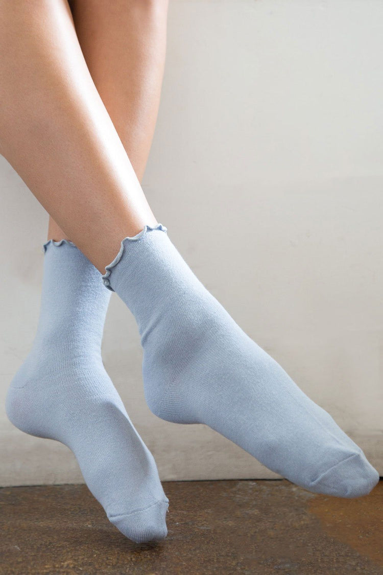 Ruffle Socks | Light Blue