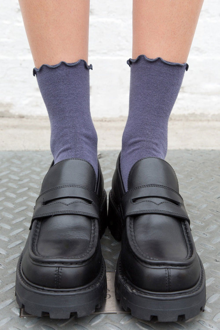 Ruffle Socks | Faded Navy Blue