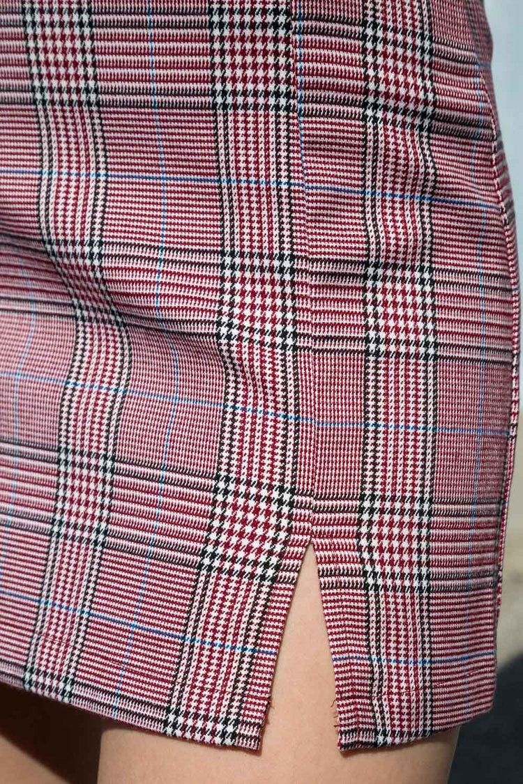 Cara Skirt | Red Black Blue Plaid / S