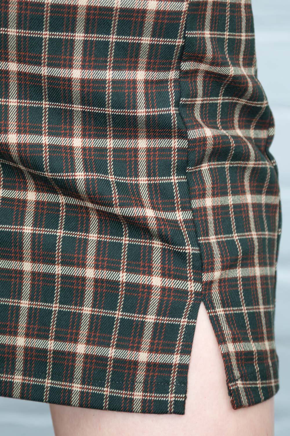 Dark Green with Brown and Beige Plaid / S