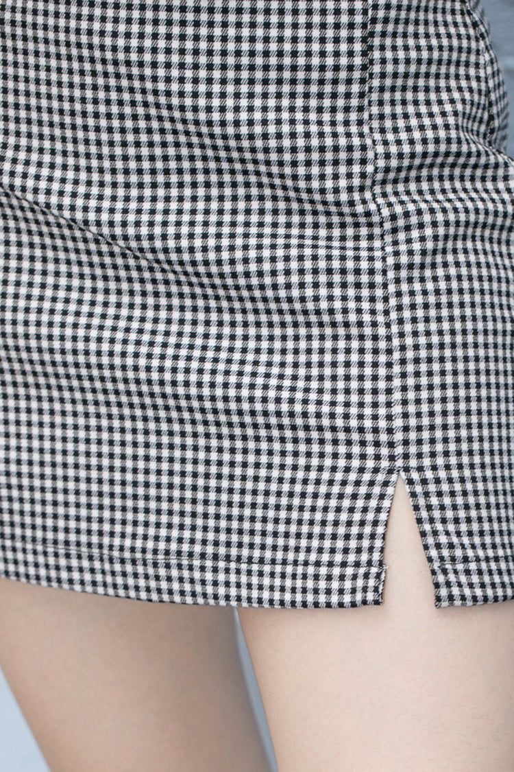 Cara Skirt | Black and White Gingham / S