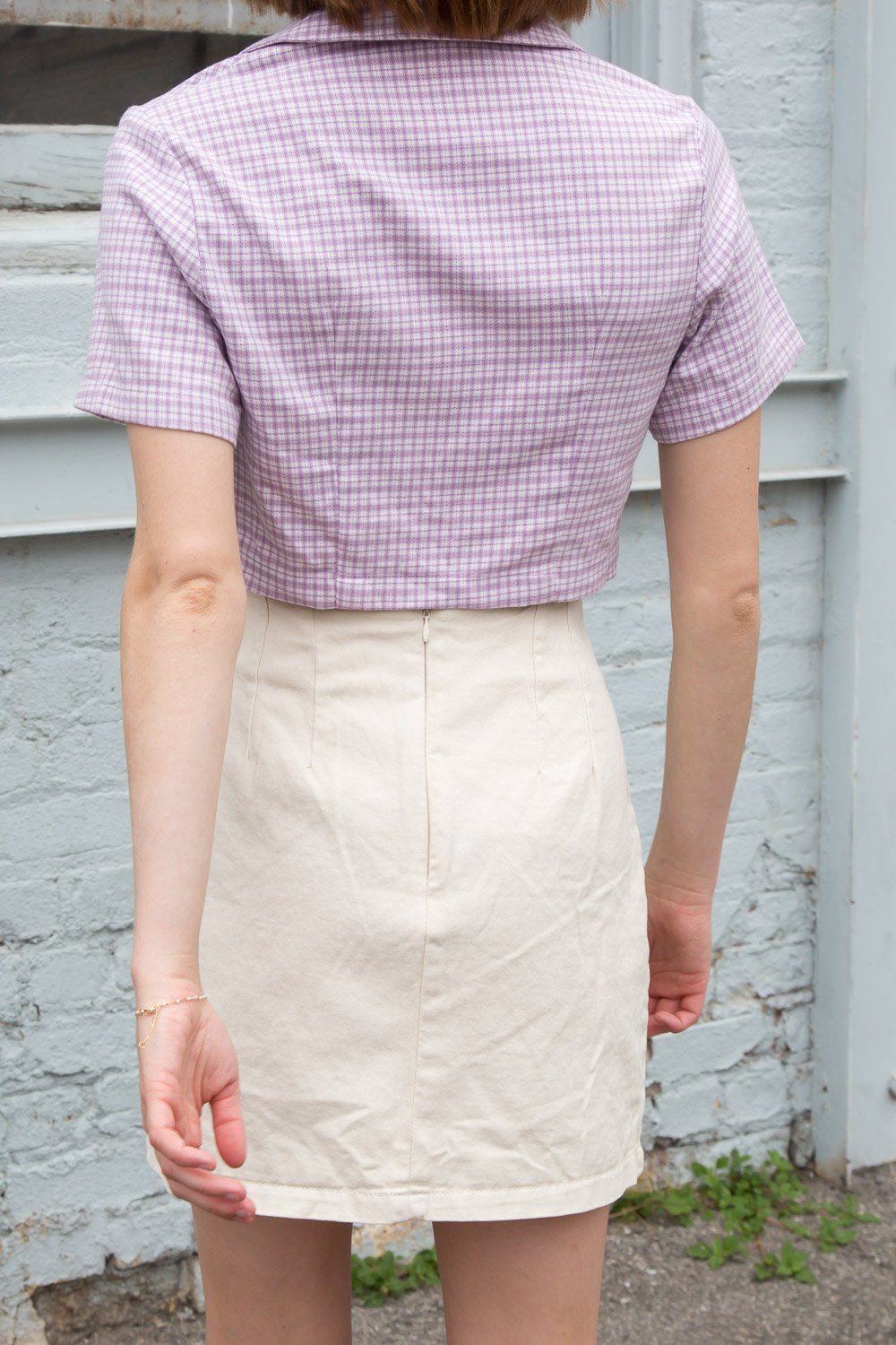 Light Purple and White Plaid / S