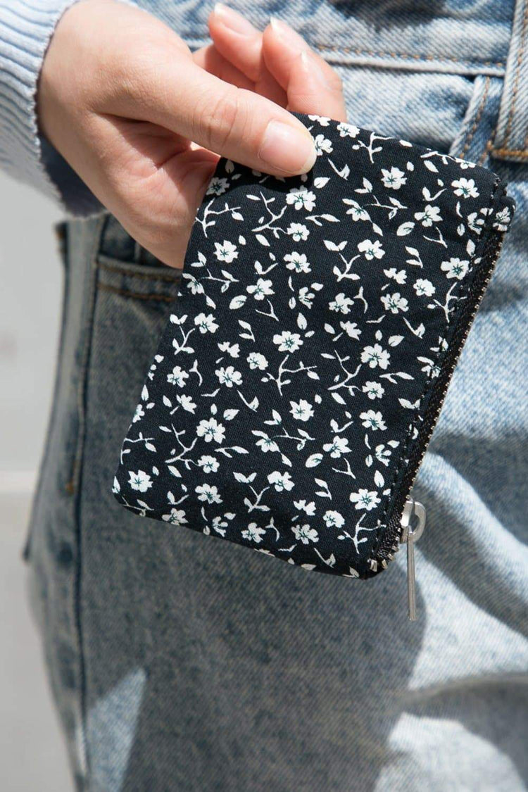 Floral Coin Purse | Black Floral