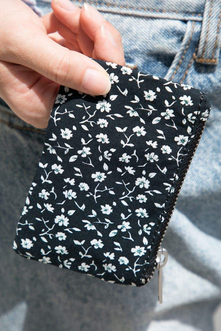 Floral Coin Purse | Black Floral